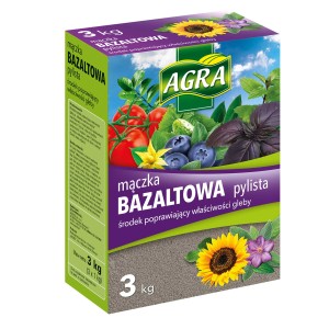 Opakowanie mączki bazaltowej do poprawy gleby w ogrodzie, 3 kg.