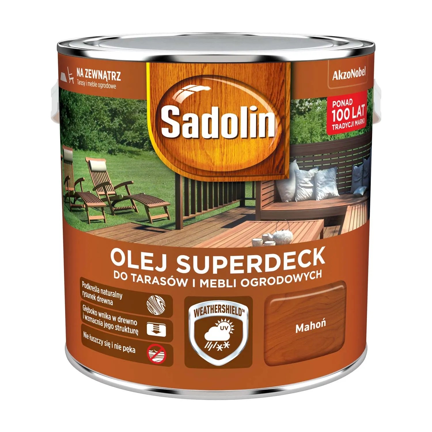 Sadolin Olej Superdeck do tarasów i mebli ogrodowych mahoń 2,5L