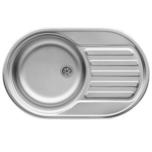 Zlewozmywak t.b.t. ze stali nierdzewnej z ociekaczem.