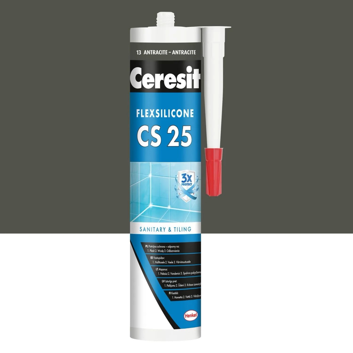 Ceresit Silikon sanitarny CS 25 13 antracyt 280 ml