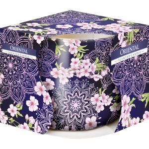 t.b.t. świeca zapachowa w orientalnym stylu z motywami kwiatowymi.