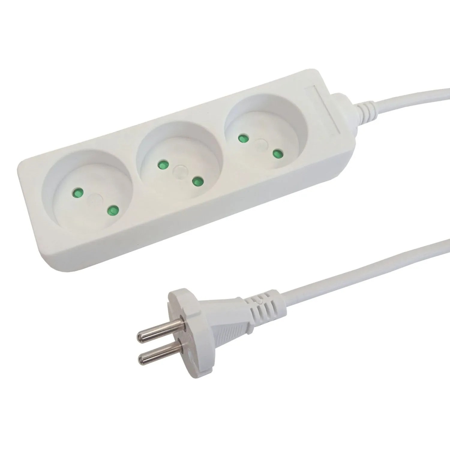 Düwi Przedłużacz 3-gniazdowy bez uziemienia 2P 2x1,0 mm2 5 m biały