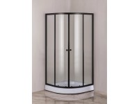 Kabina półokrągła Sierra 80 czarna z brodzikiem