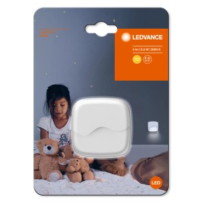 Lampka nocna LED Ledvance Lunetta Wave, biała, z czujnikiem światła dziennego, do gniazdka.