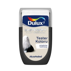 Dulux EasyCare+ tester koloru "przytulny kremowy" do farb ściennych.