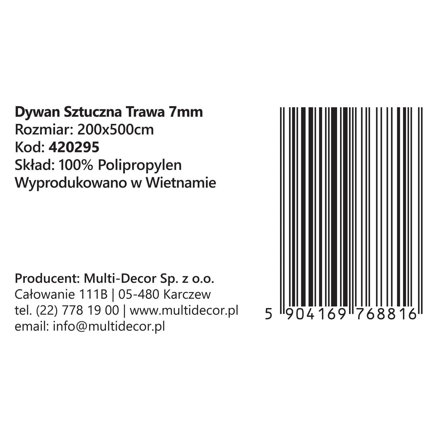 Multidecor Sztuczna trawa w rolce 2 x 5 m wys. 7 mm_4