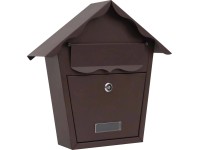 Skrzynka na listy DOMEK brąz mat 35,5 x 35,5 cm