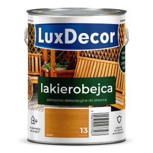 Lakierobejca do drewna LuxDecor, odcień sosna, do wewnątrz i na zewnątrz.