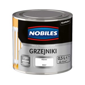 Puszka emalii do grzejników Nobiles, biała, półmat, 0,5L.