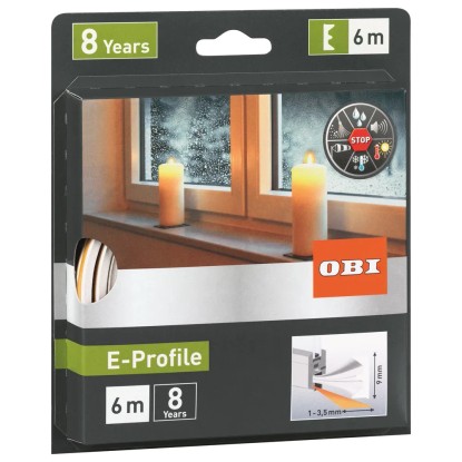 Uszczelka profil E biała 6 m