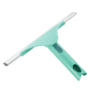 Turkusowa ściągaczka do okien do czyszczenia bez smug. Idealna do mycia okien.