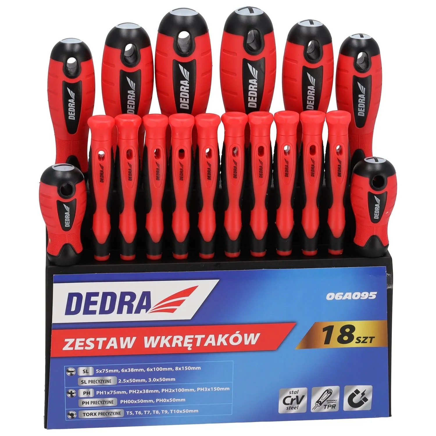 Dedra Zestaw wkrętaków z plastikowym stojakiem - 18 szt.