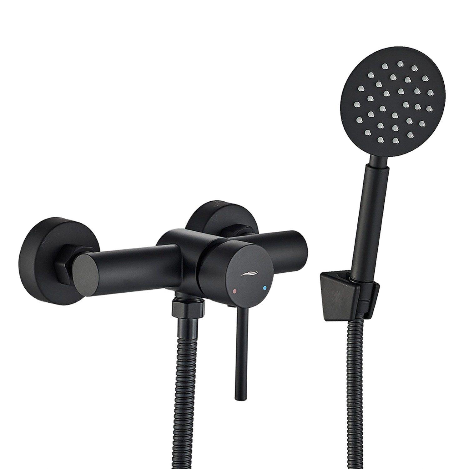 Kuchinox Bateria natryskowa ścienna z zestawu natryskowego Noia czarna