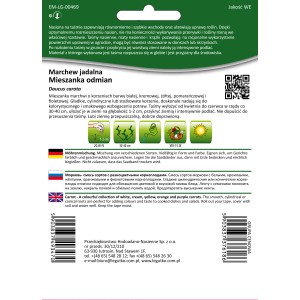 Opakowanie nasion z mieszanką różnych odmian marchwi.