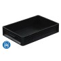 Czarny Eurobox 60x40x12 cm, pełna ściana, część systemu modułowego Eurobox.