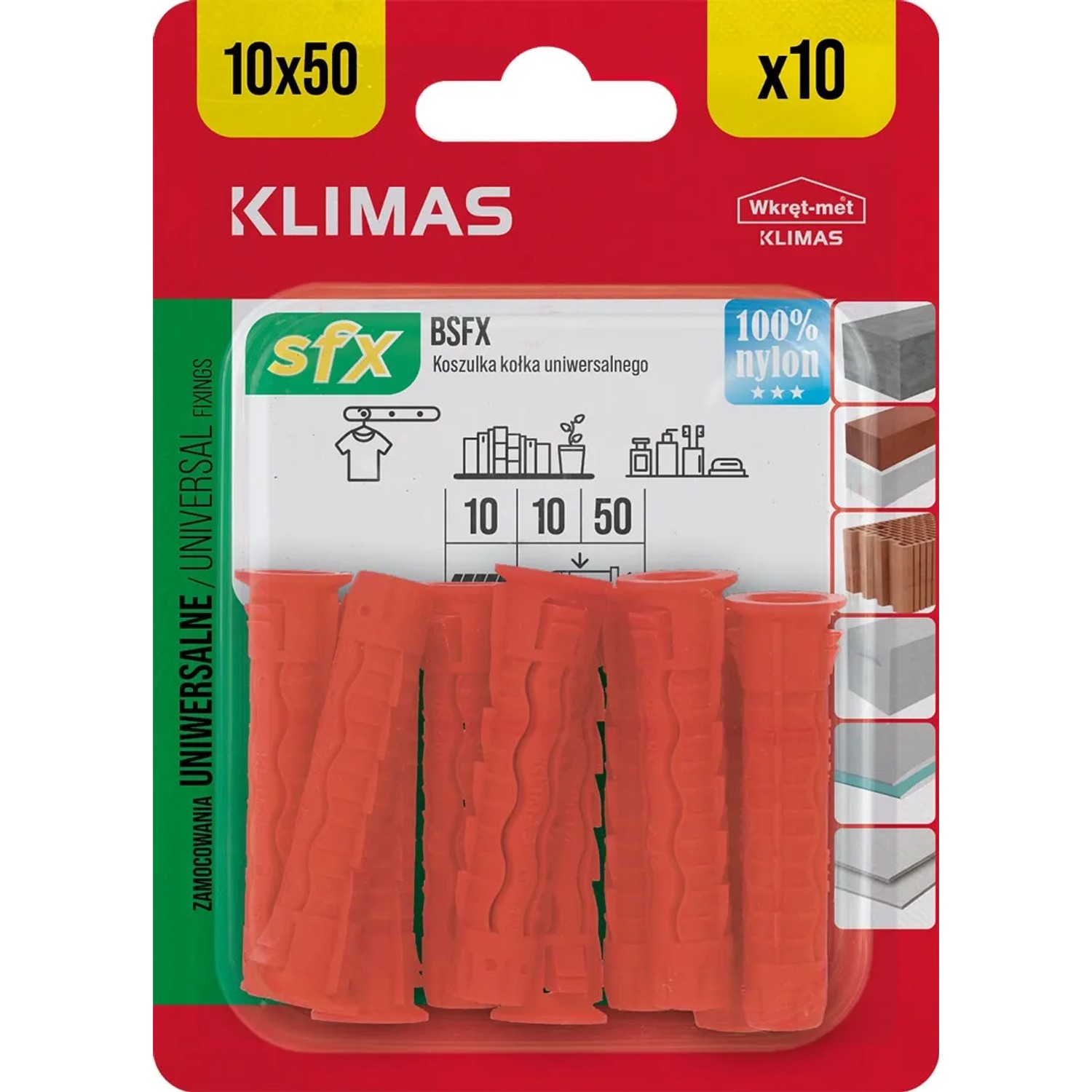 Wkręt-met Tuleja rozporowa nylonowa SFX 10 x 50 mm