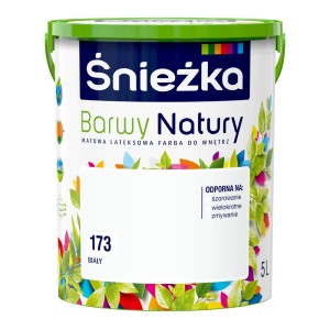 Białe wiadro z farbą Śnieżka, Barwy Natury, do wnętrz.