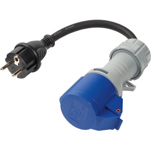 Złącze CEE na wtyczkę Schuko, 3-biegunowe, IP44, do bezpiecznych połączeń elektrycznych wewnątrz i na zewnątrz.