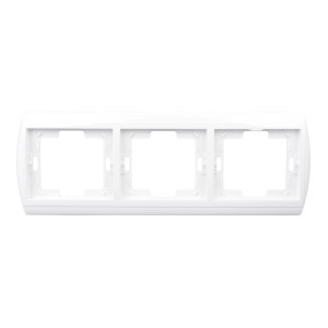 Biała potrójna ramka do włączników i gniazdek