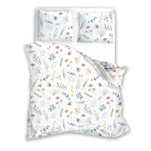 Pościel t.b.t. z kwiatowym wzorem, w zestawie z poszewkami na poduszki.