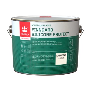 Wiadro farby fasadowej Finngard Silicone Protect, kremowobiała.