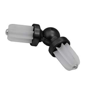 t.b.t. Czarny łącznik narożny do karniszy, służy do łączenia drążków do zasłon.