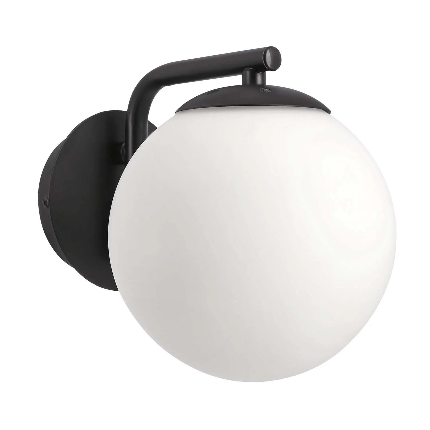 Candellux Kinkiet AMADEO czarny 1xE14 40W klosz biały