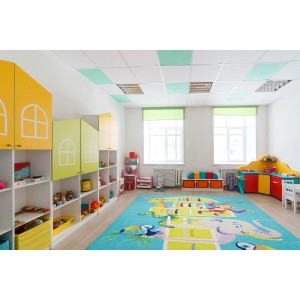 Pokój dziecięcy z niebieskim dywanem w zwierzęta, kategoria: Dywany Shaggy