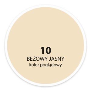 Próbka koloru farby ściennej t.b.t. w jasnym beżu (odcień 10).