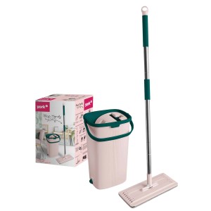Zestaw mopu York z wiadrem, narzędzie do czyszczenia podłóg bez smug.