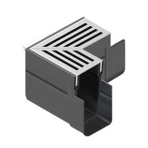 ACO Narożnik Slimline PCV, Aluminium