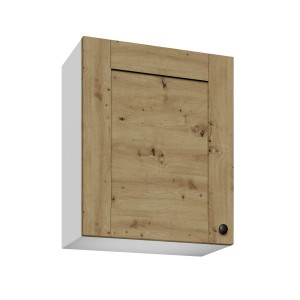 Szafka wisząca z serii mebli kuchennych t.b.t. z frontem w stylu drewna.