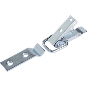 Ocynkowane zamknięcie skrzyniowe z hakiem, 55x13mm, do zabezpieczania skrzyń podczas transportu.