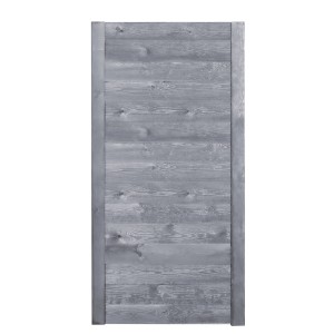 Szary element drewniany do ogrodzenia drewnianego, t.b.t.