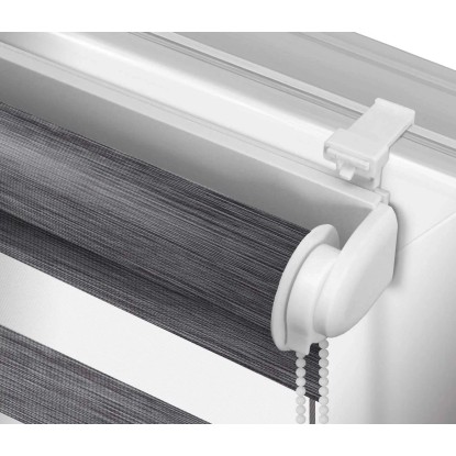 Mini roleta SMART SILVALIN Dzień/noc szara 64 cm x 140 cm