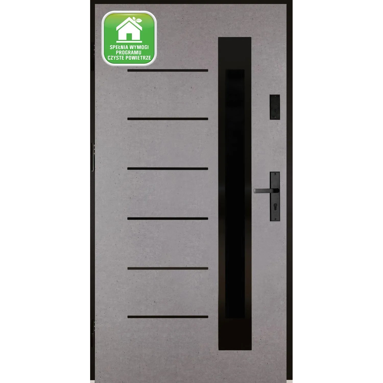 Splendoor Drzwi zewnętrzne Sella Beton 90L otwierane na zewn. 103x208