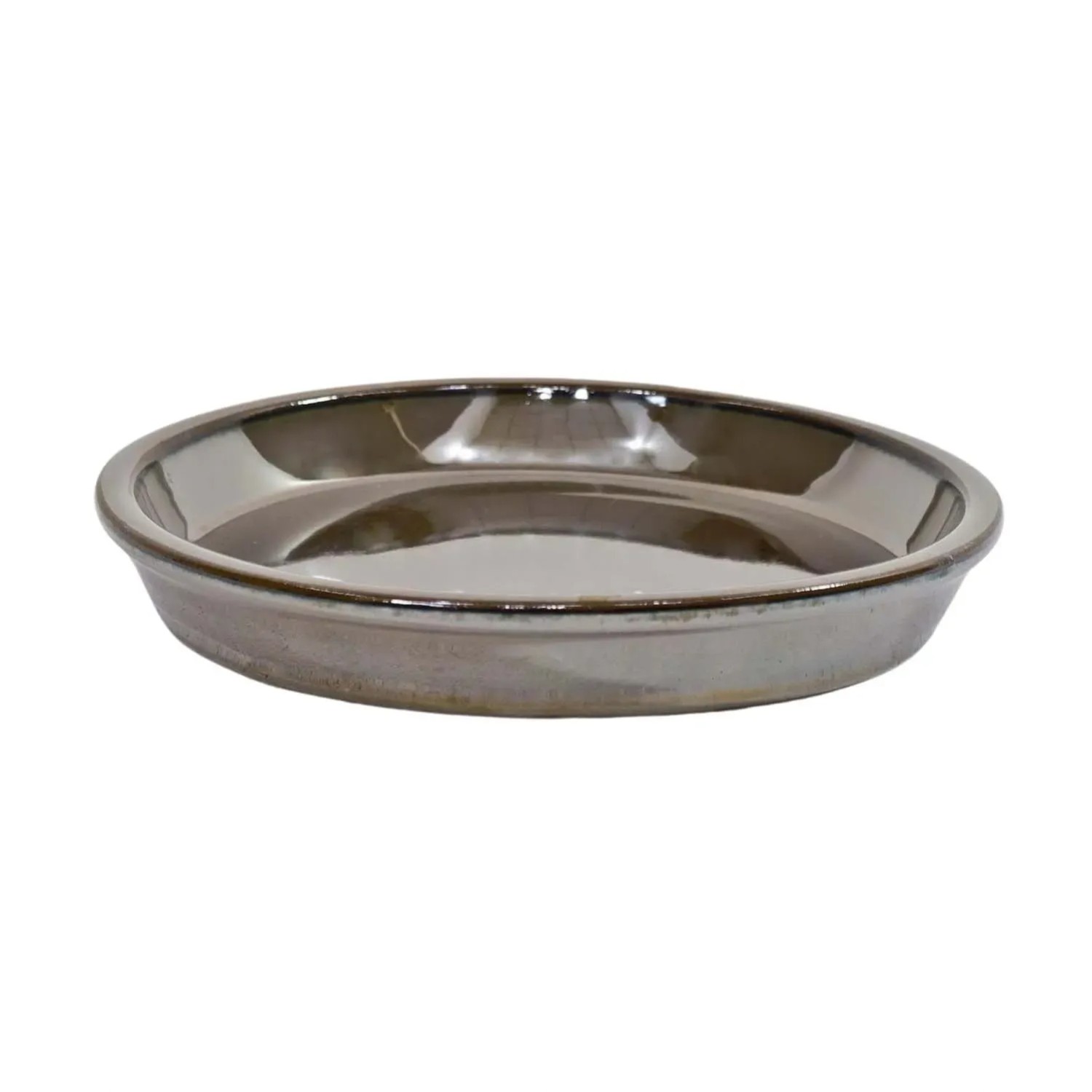 Podstawka ceramiczna brązowa szkliwiona - 25 cm
