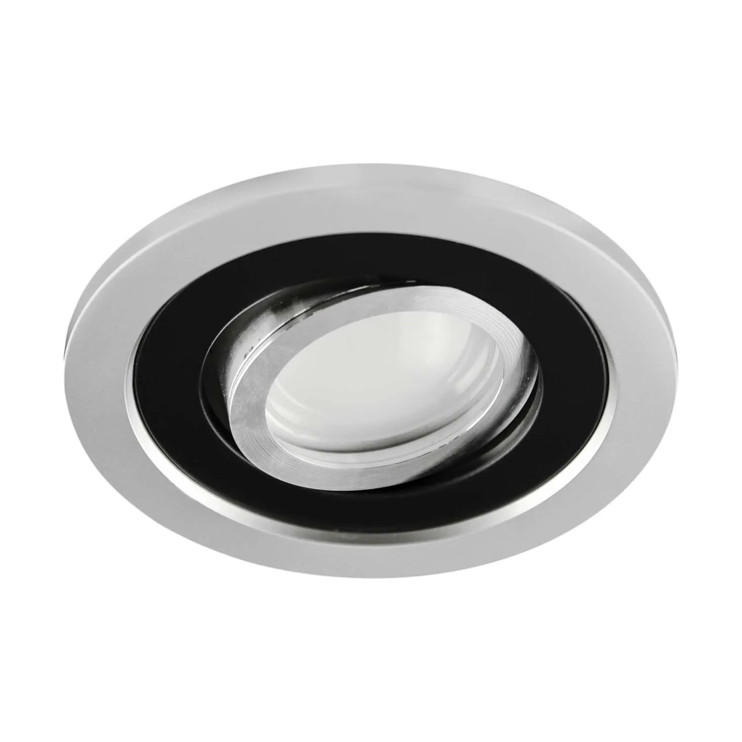 Struhm Lampa podtynkowa BORYS C 1xGU10 20W śr. 10,5cm srebrno/czarna