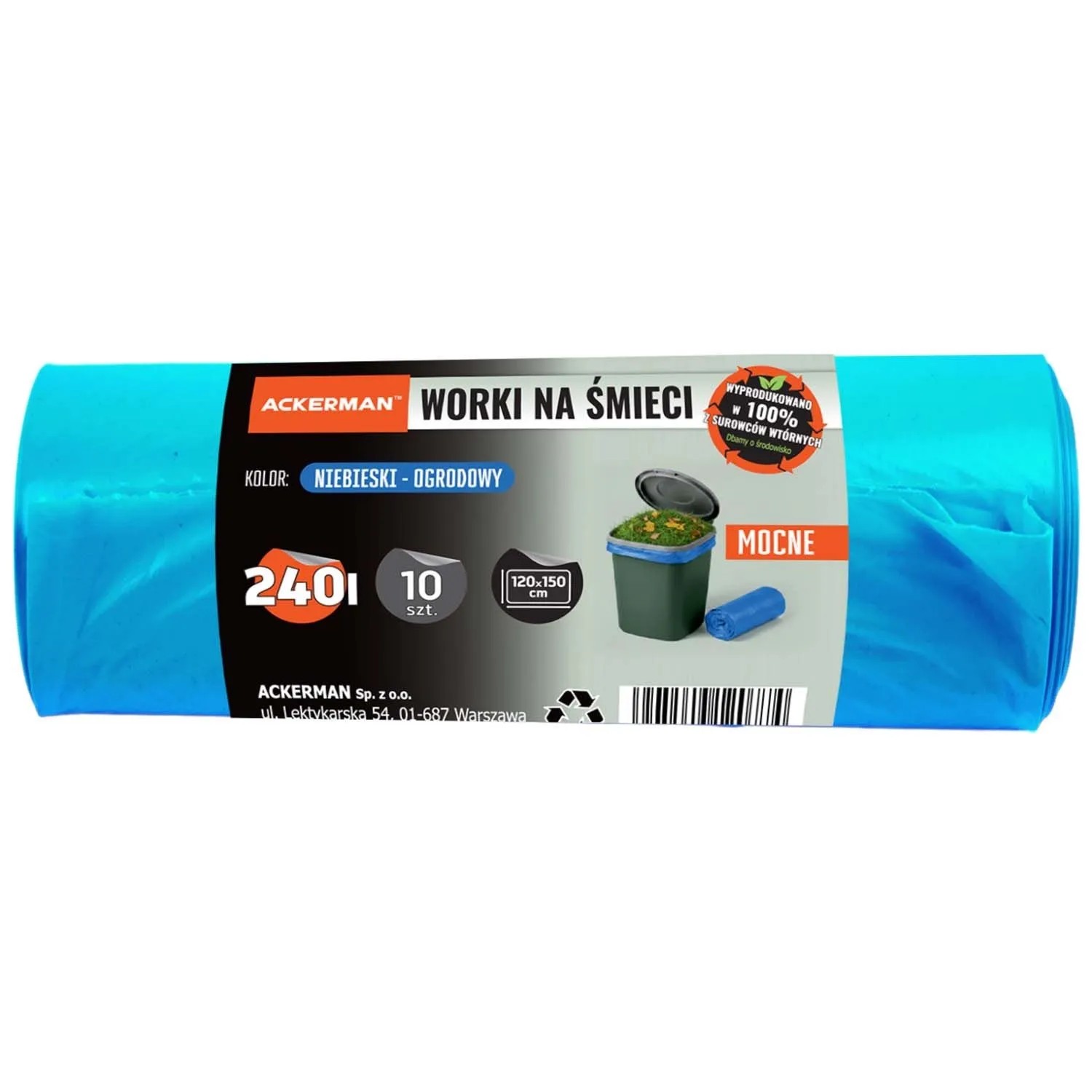Ackerman Worki ogrodowe niebieskie 240l 10 szt.