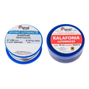 Cyna i topnik Cynel, akcesoria do urządzeń lutowniczych.