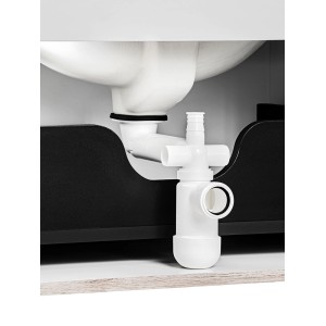 Biały syfon do umywalki, część kategorii Syfony do umywalek.