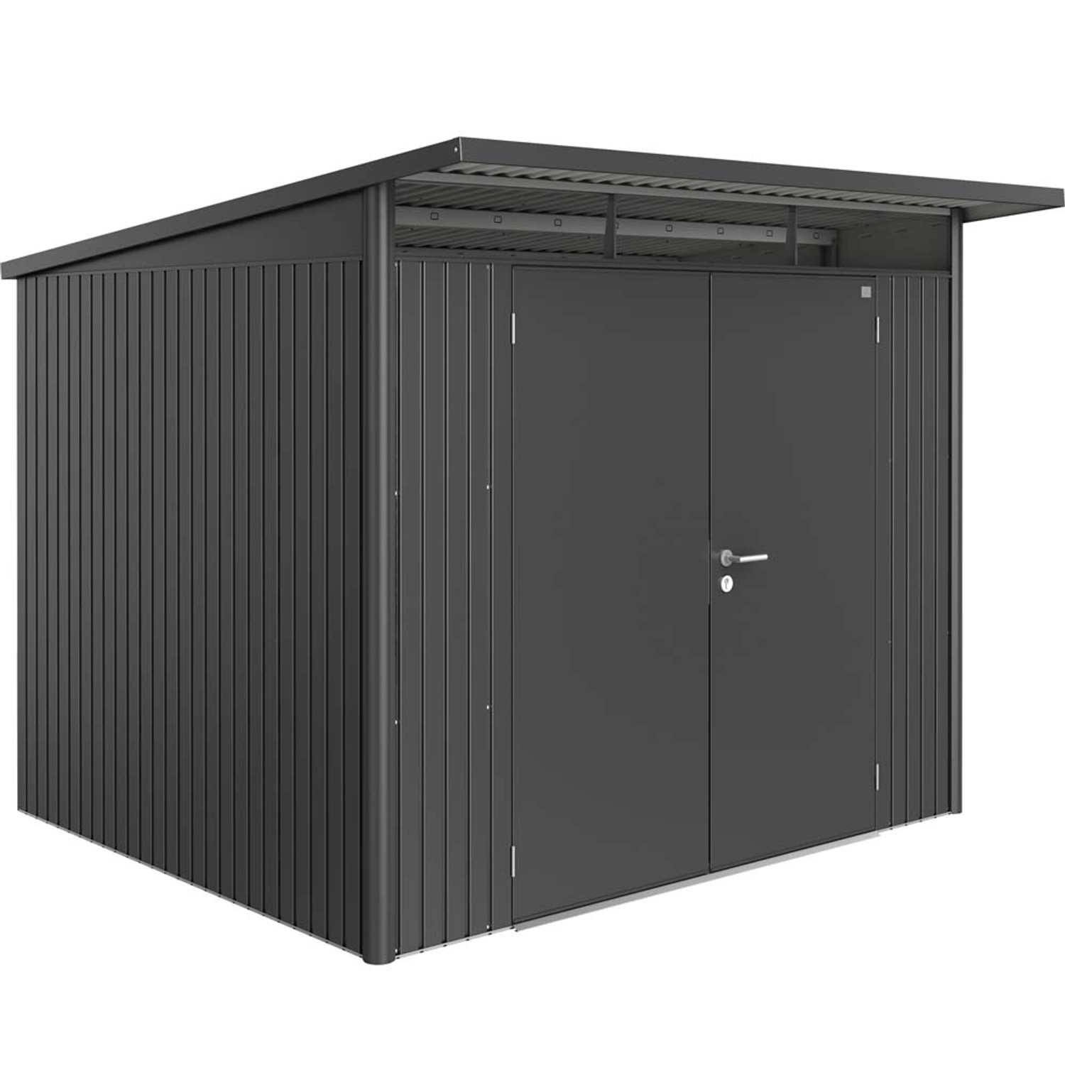 Biohort Domek ogrodowy ciemnoszary drzwi podwójne - 260 x 260 cm