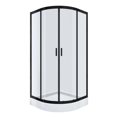 KABI Kabina prysznicowa Ideal 90 czarny mat z niskim brodzikiem