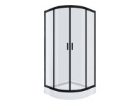 KABI Kabina prysznicowa Ideal 90 czarny mat z niskim brodzikiem KABI Kabina prysznicowa Ideal 90 czarny mat z niskim brodzikiem