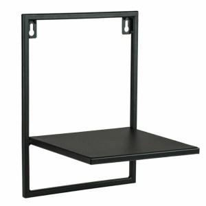 Czarny metalowy stojak na kwiaty t.b.t. do montażu na ścianie.