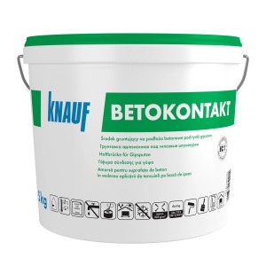 Knauf Betokontakt 5 kg, specjalny grunt do gładkich powierzchni betonowych, do wnętrz.