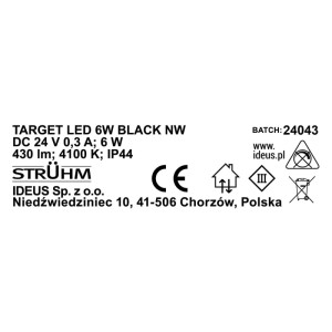 Struhm Girlanda ogrodowa TARGET LED 6W 4500K 210lm IP44/20 5m czarna