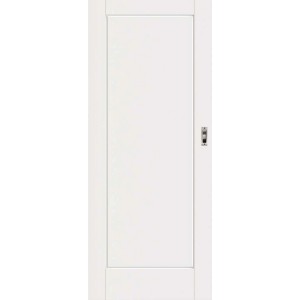 Białe drzwi przesuwne t.b.t. o minimalistycznym designie do wnętrz.