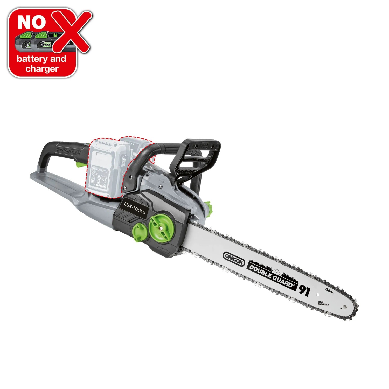LUX-TOOLS Pilarka łańcuchowa akumulatorowa 2 x 20 V Solo V2