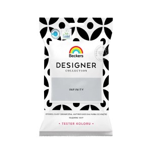 Tester koloru Infinity z Beckers Designer Collection do farb ściennych.